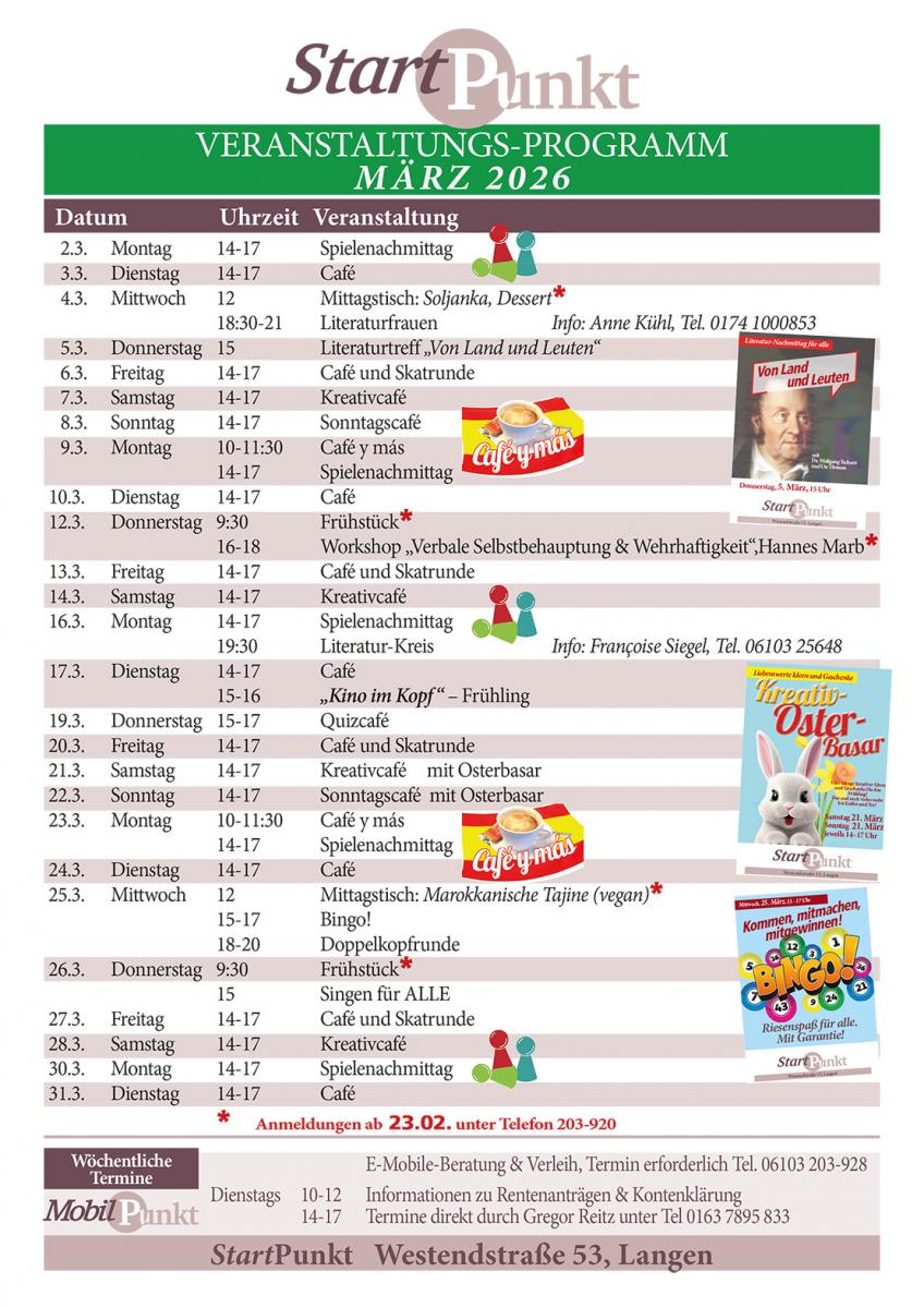 startpunkt programm maerz 2026 &copy; StartPunkt