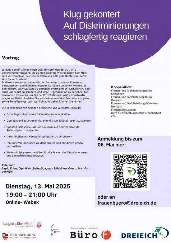 Flyer Frauenbüro: Klug gekontert 13.05.2025