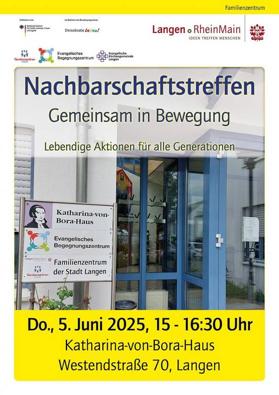 Plakat Nachbarschaftstreffen 05.06.2025 © Stadt Langen